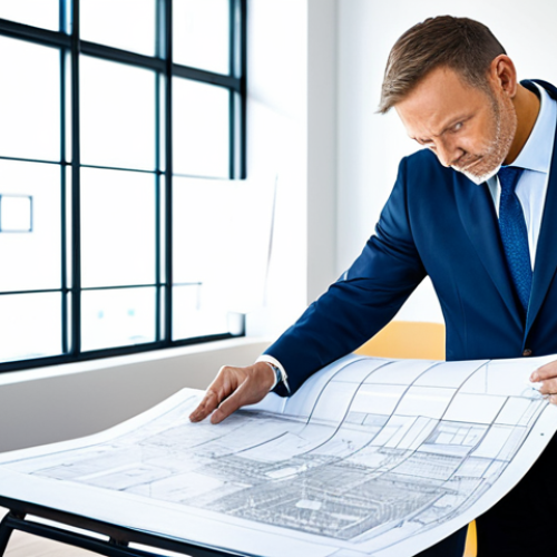 **

"A professional architect, fully clothed in appropriate business attire, reviewing blueprints in a brightly lit, modern office space, safe for work, perfect anatomy, correct proportions, well-formed hands, proper finger count, natural pose, high resolution, professional, modest, family-friendly"

**